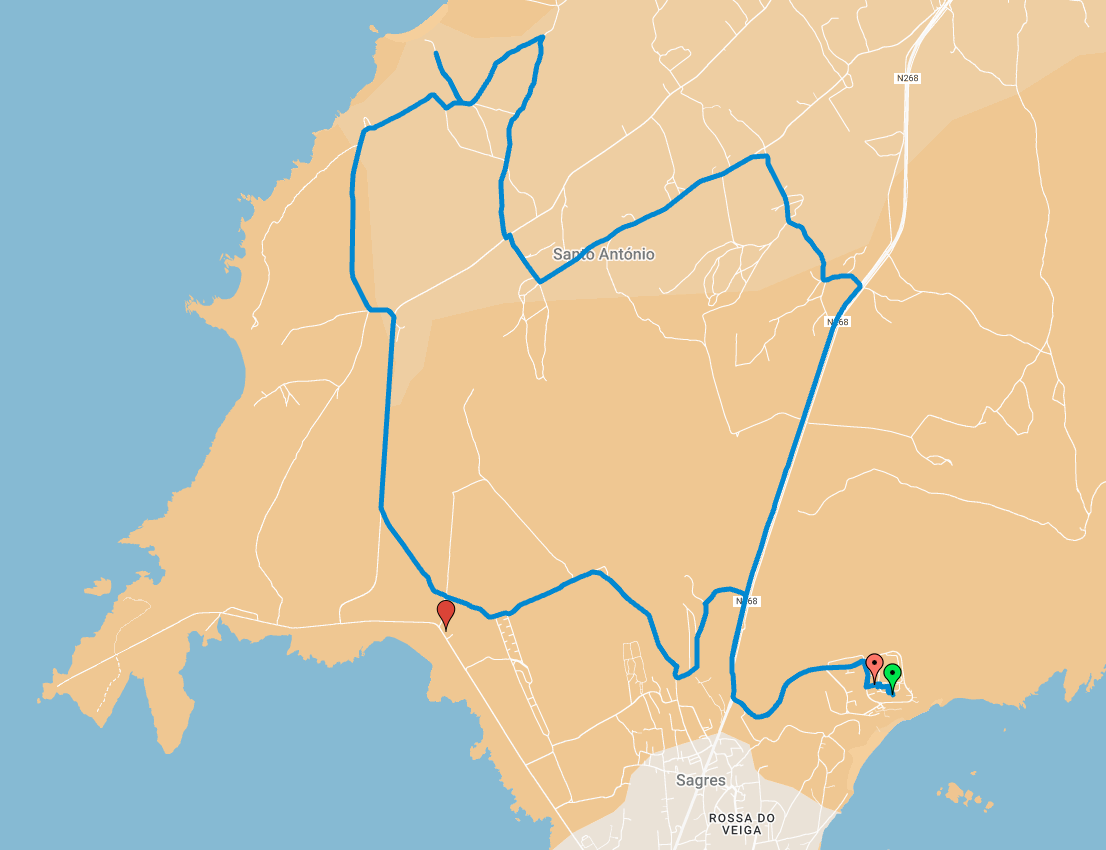 un mapa que muestra el camino hacia santa antonio