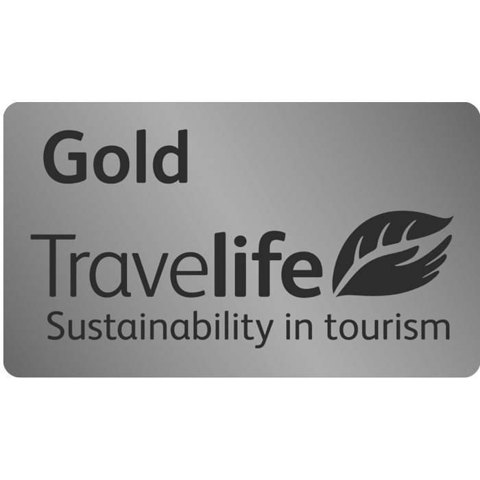 Alexandre Corporativa: Gold Travelife Nachhaltigkeitszertifikat für umweltfreundlichen Tourismus.