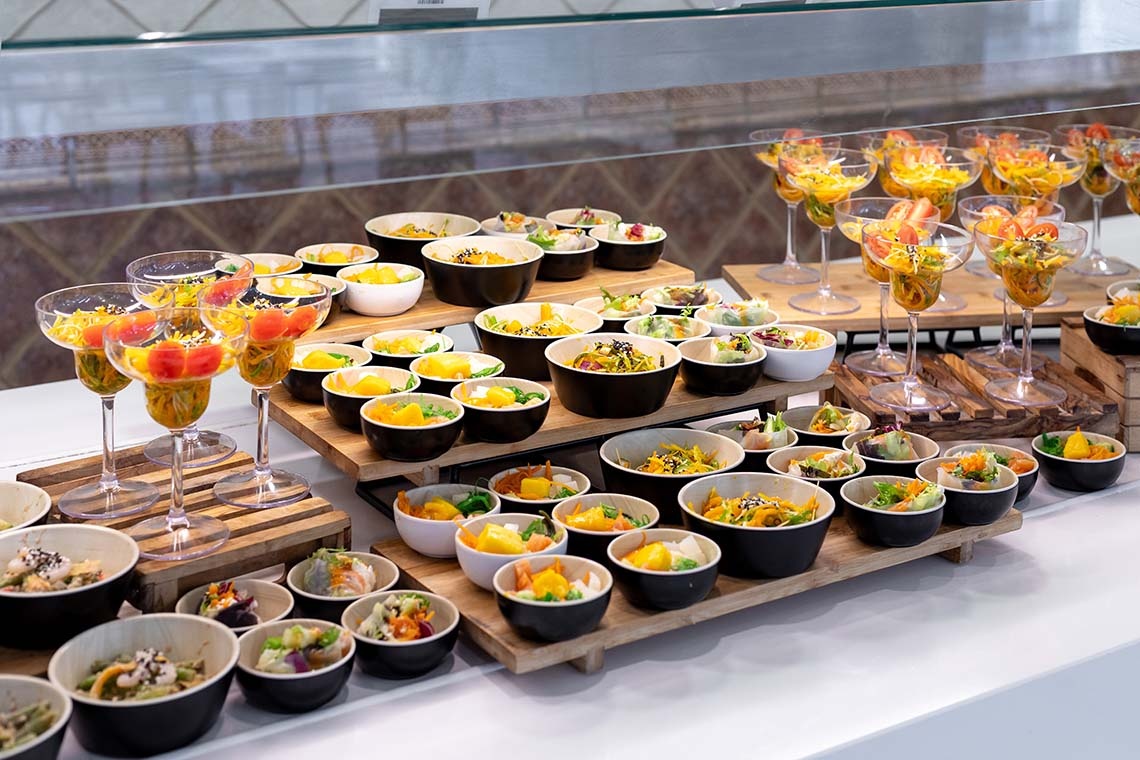 Fresh buffet salads at Alexandre Troya, a 4-star hotel in Playa de las Américas.