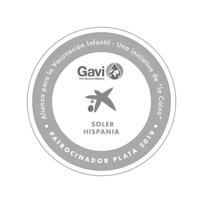 Alexandre Corporativa's silver sponsor badge for Gavi's child vaccination initiative (2019).