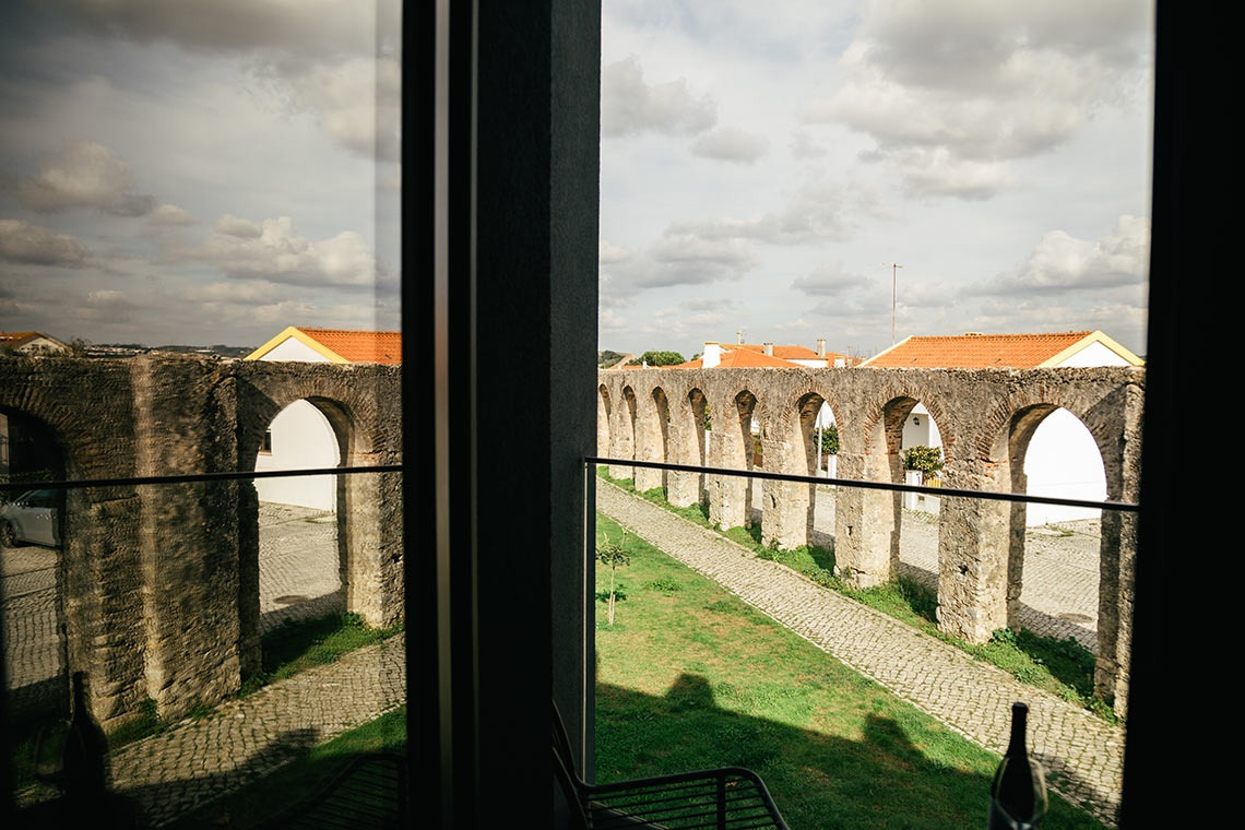 View of historic aqueduct from hotel AndTales balcony.