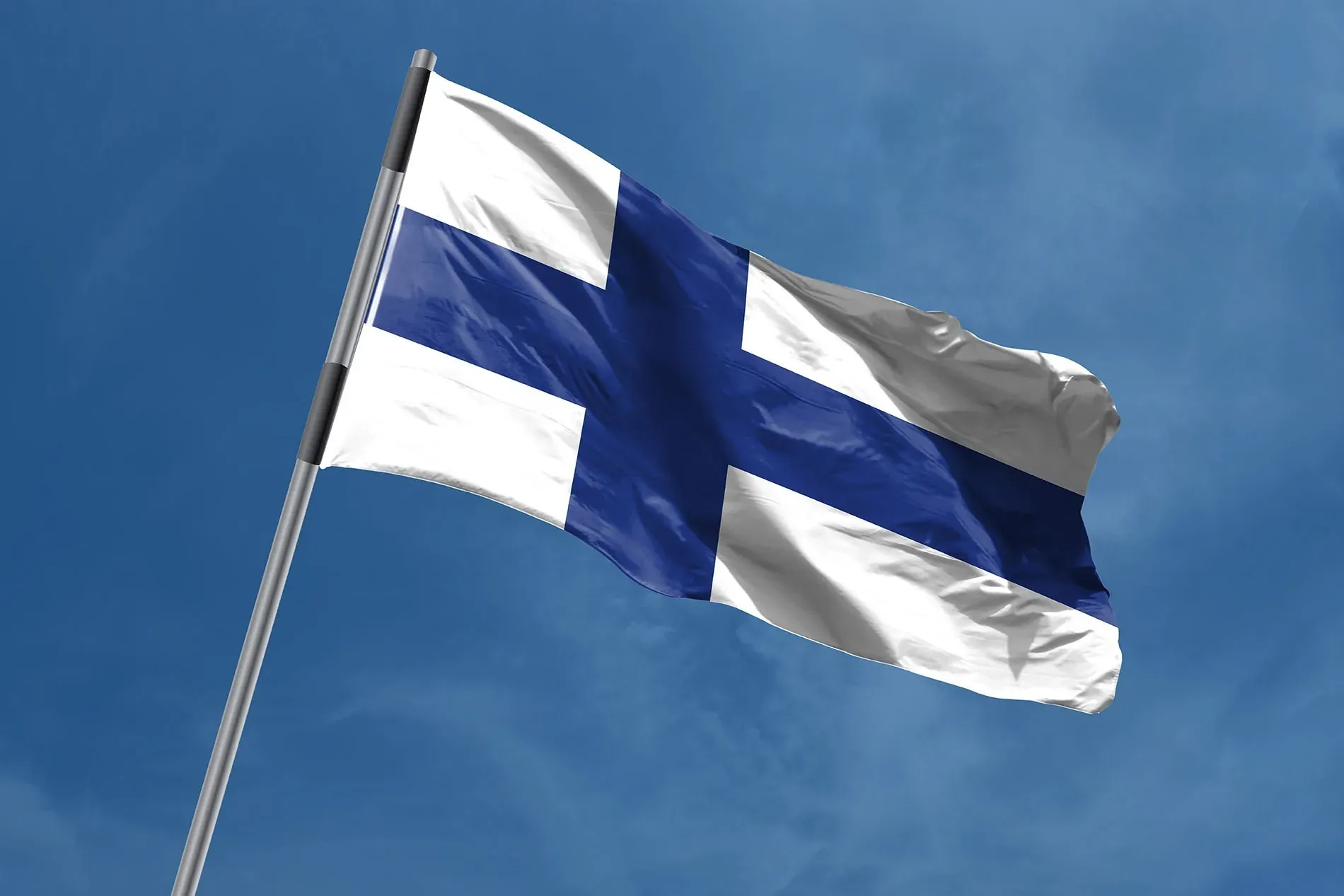 Finland's flag waves proudly in Fuengirola, near our Hotel Angela. Your gateway to Little Finland!