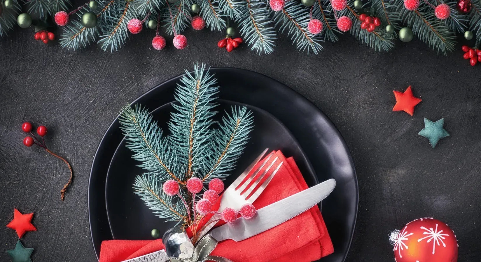 Elegant Christmas table setting with Angela's decor, perfect for celebrations.