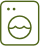 a green pixel art icon of a washing machine on a black background .