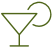 a green pixel art icon of a martini glass with a straw .