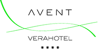 un logotipo verde y blanco para avent verahotel