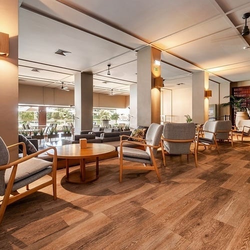 a large room with a lot of chairs and tables