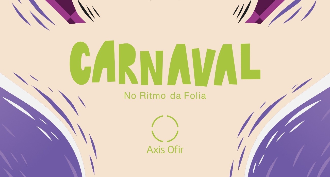 um fundo roxo com a palavra carnaval no axis