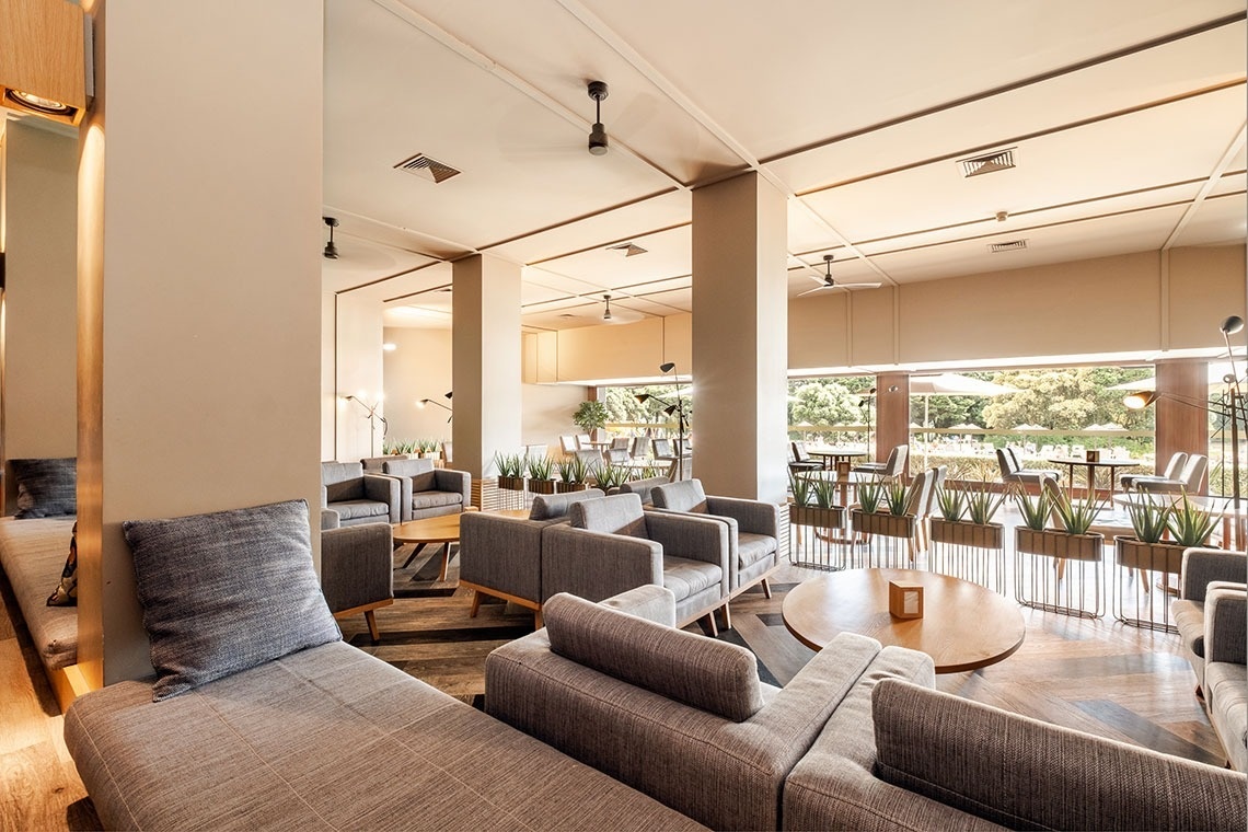 a large room with a lot of chairs and tables