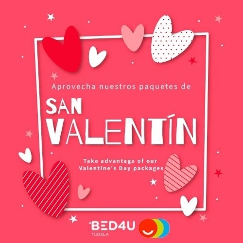 un cartel de san valentín con corazones y estrellas