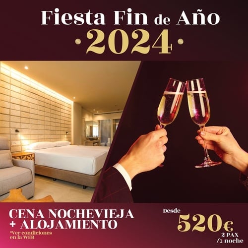 fiesta fin de año 2024 cena nochevieja + alojamiento