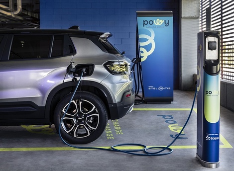 Modern EV charging at Bahia Serena Hotel parking, offering convenience for electric vehicles.