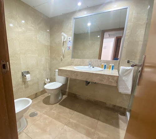 a bathroom with a toilet a sink and a mirror