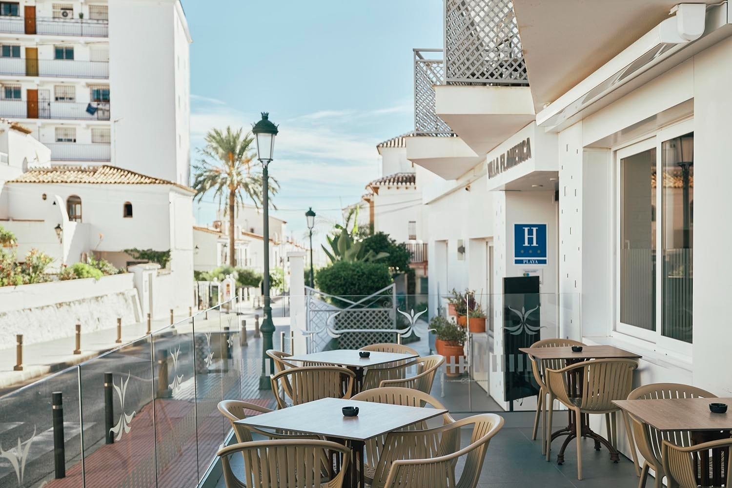 Outdoor seating at Snack Bar | Villa Flamenca, Beneste Hotels | Official Website