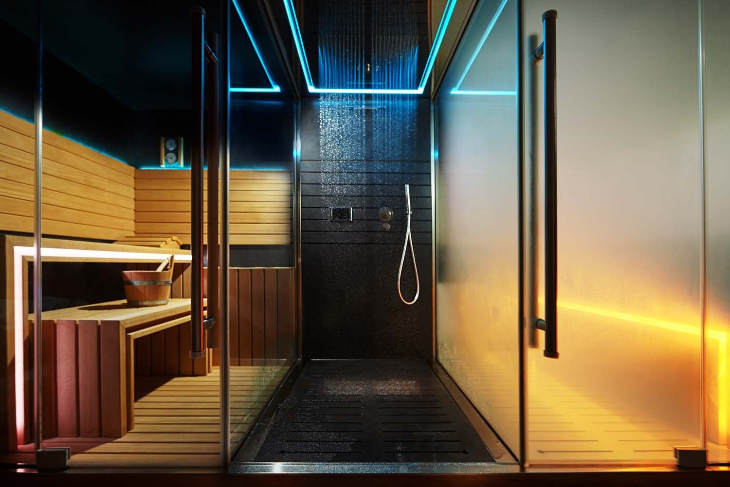 Spa de lujo con sauna y ducha, parte de Villa Flamenca | Beneste Hoteles