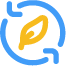 a pixel art drawing of a yellow and blue circle