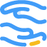 a pixel art drawing of a blue and yellow snake