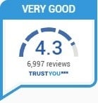 a blue and white speech bubble with the words `` very good '' written on it .