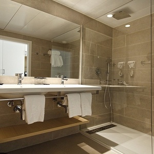 un cuarto de baño con un lavabo y una ducha