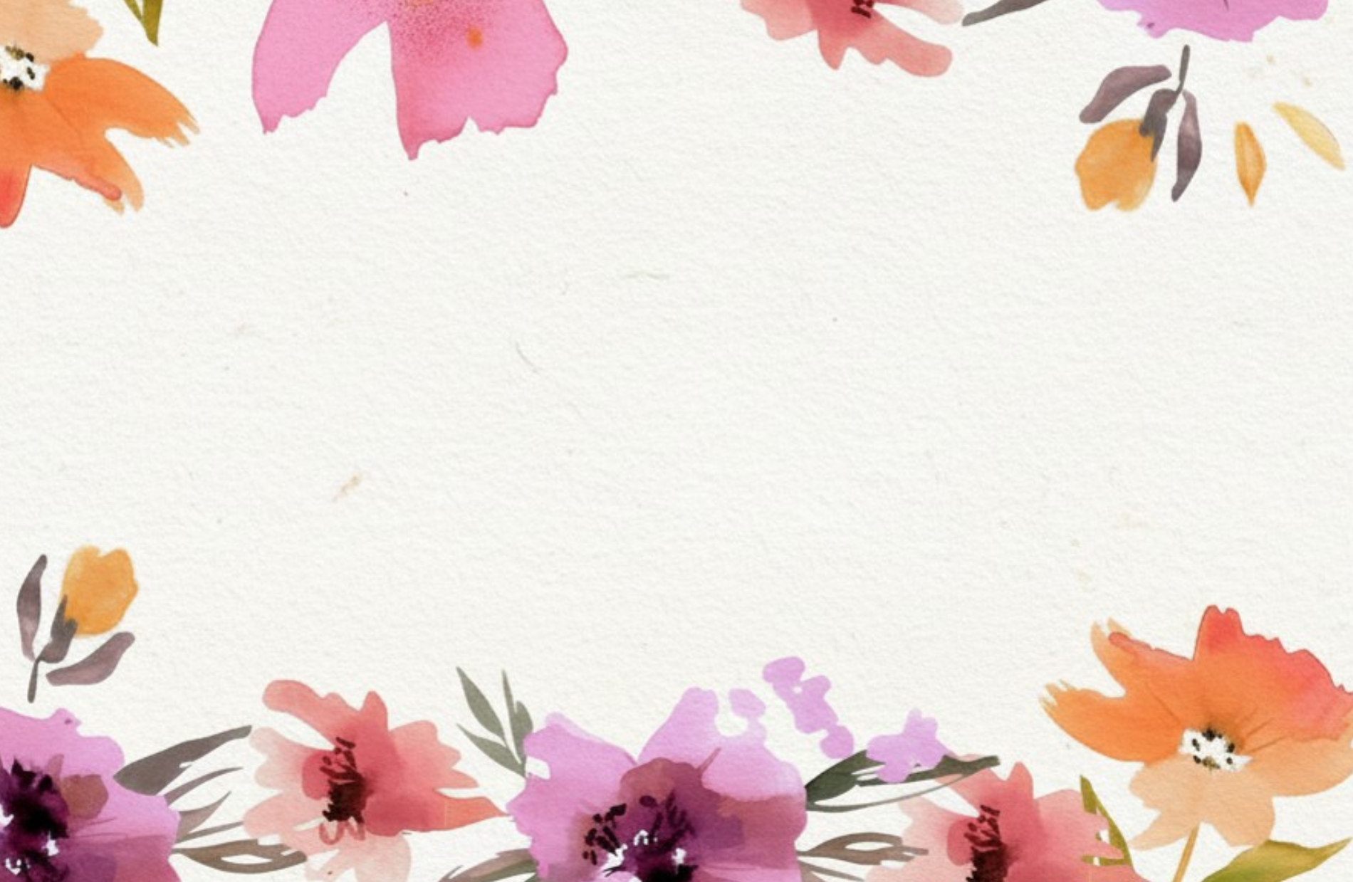 Una imagen con flores de acuarela en tonos rosa, naranja y morado en la parte superior y el texto "Despertar de primavera" en el centro.