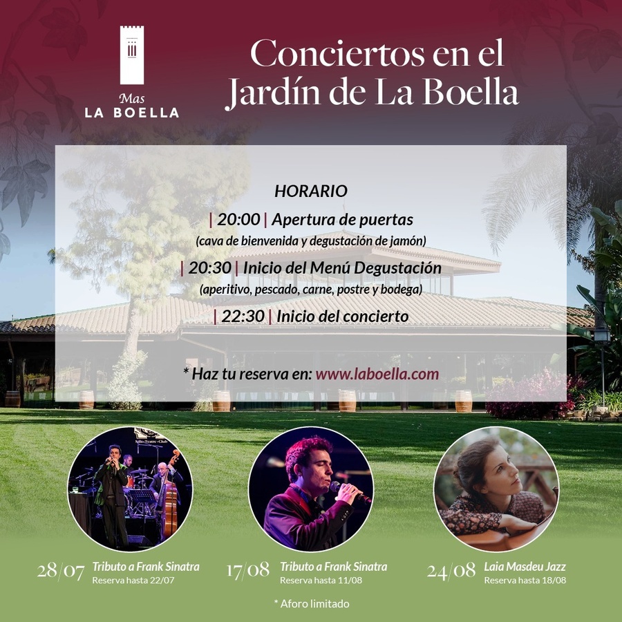Konzerte im Garten von La Boella werden am 28.07 und am 17.08 stattfinden