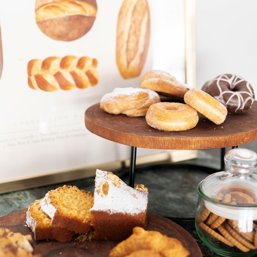 Bohemian Hotels: Delicious pastries, donuts & cookies on wooden boards.