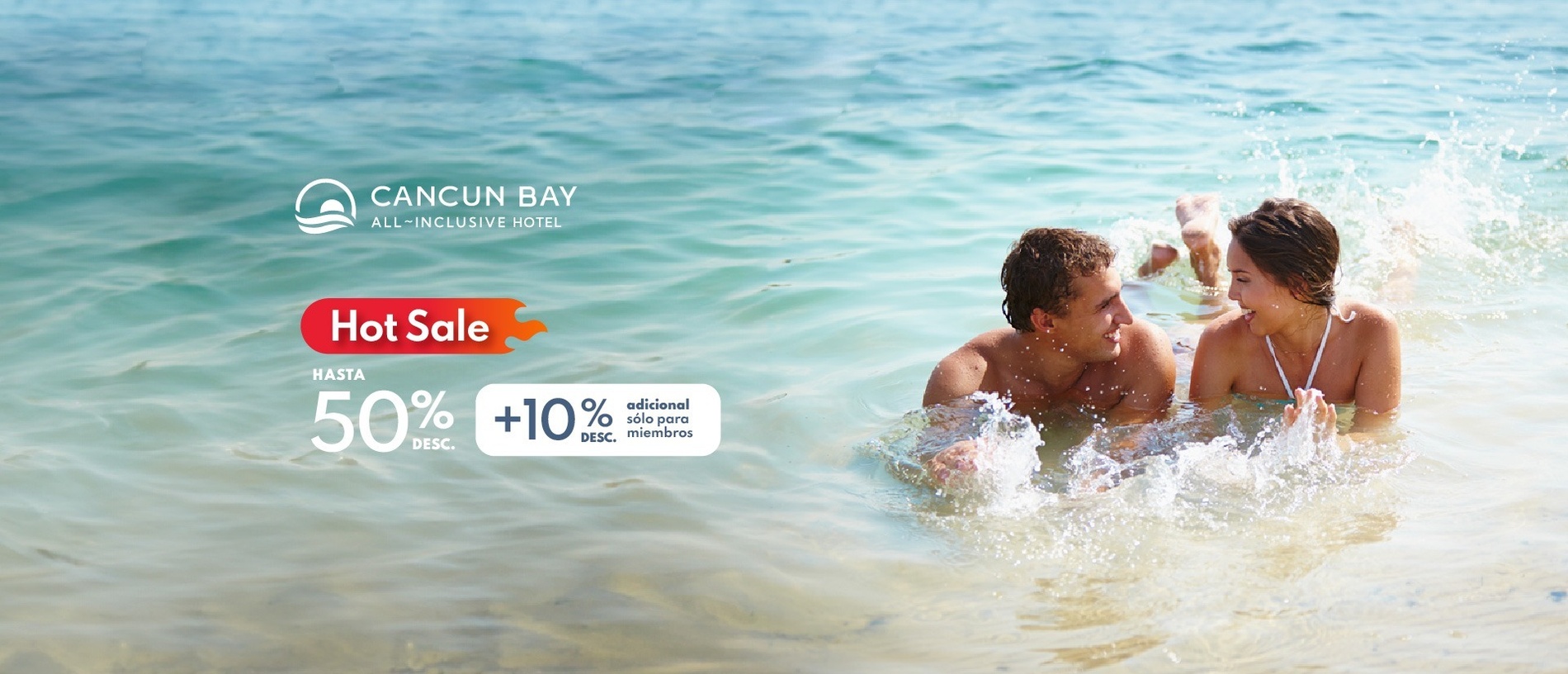 an advertisement for cancun bay all-inclusive hotel