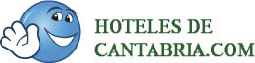 un logotipo para hoteles de cantabria.com con una cara sonriente