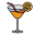 Casa Dorada cocktail with orange slice and straw.