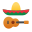 Casa Dorada: Mariachi mit Sombrero und Gitarre zur Feier.