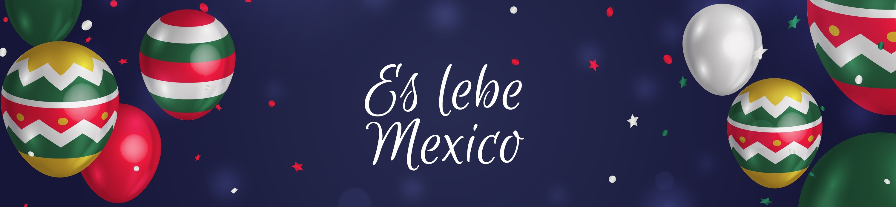 ein blauer Hintergrund mit mexikanischen Eiern und der Aufschrift es lebe mexico