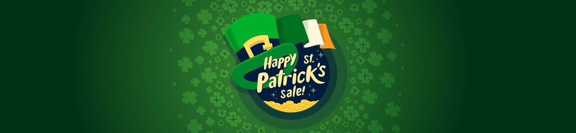 ein grüner Hintergrund mit der Aufschrift Happy St. patrick 's Day