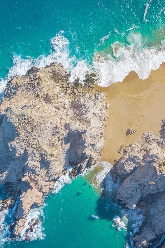 Views from above of the beaches of Los Cabos