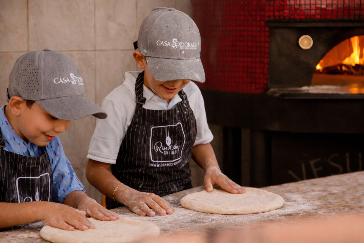 Mini Chef pizza class for kids at Maydan restaurant in Cabo San Lucas