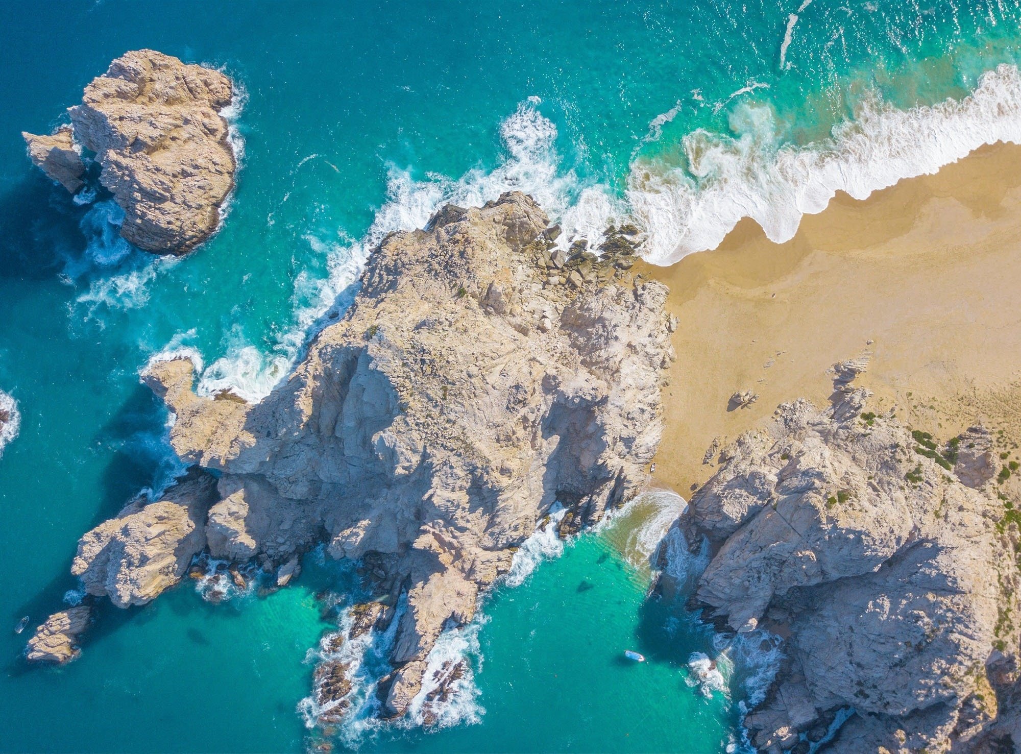aerial views of the beaches of Los Cabos