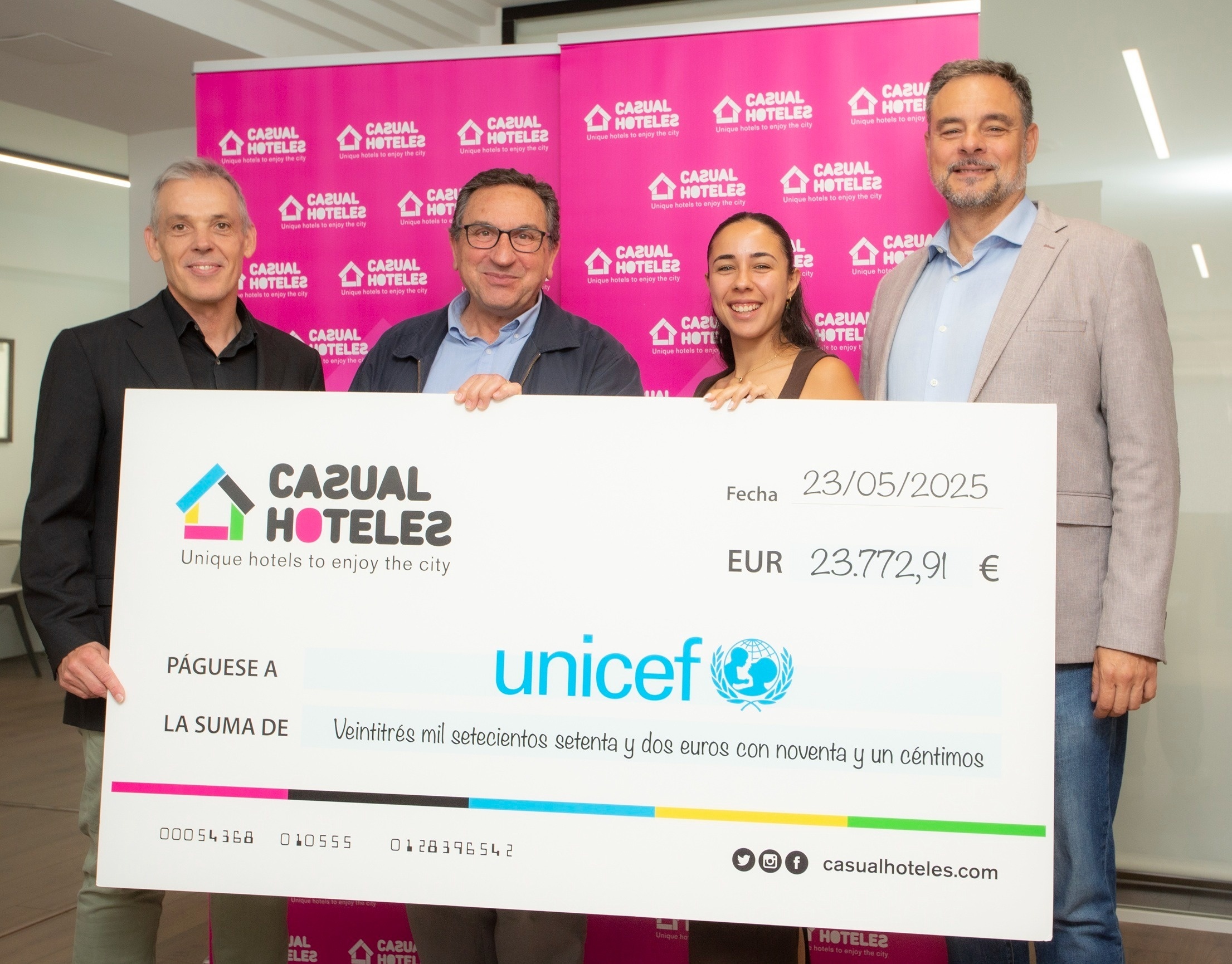 Casual Hoteles mobilisiert mehr als 23.000 Euro zur Unterstützung von Kindern über das Programm Hoteles Amigos von UNICER Spanien