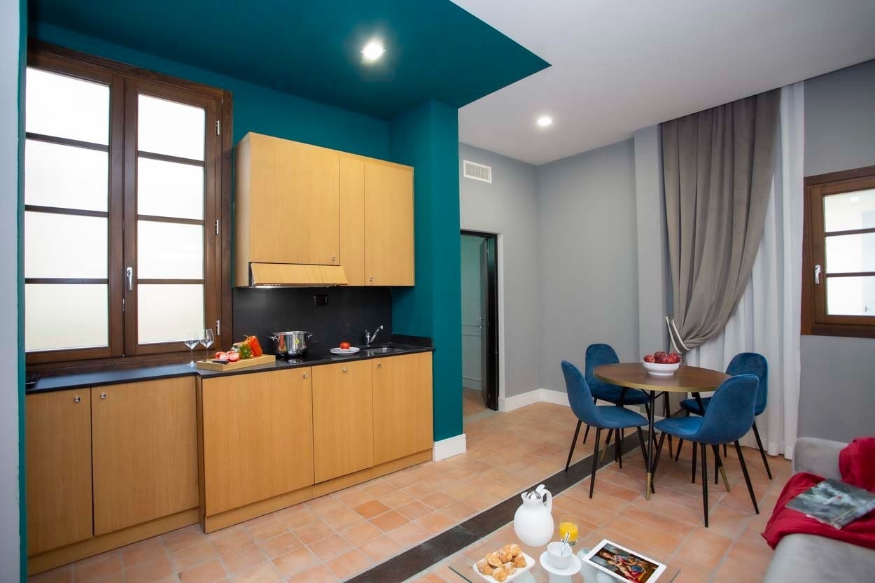 Stilvolle Küche und Essbereich im Casual Rinascimento Firenze, ideal für Ihren Florenz-Aufenthalt.