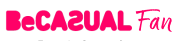 un logotipo rosa para un ventilador casual