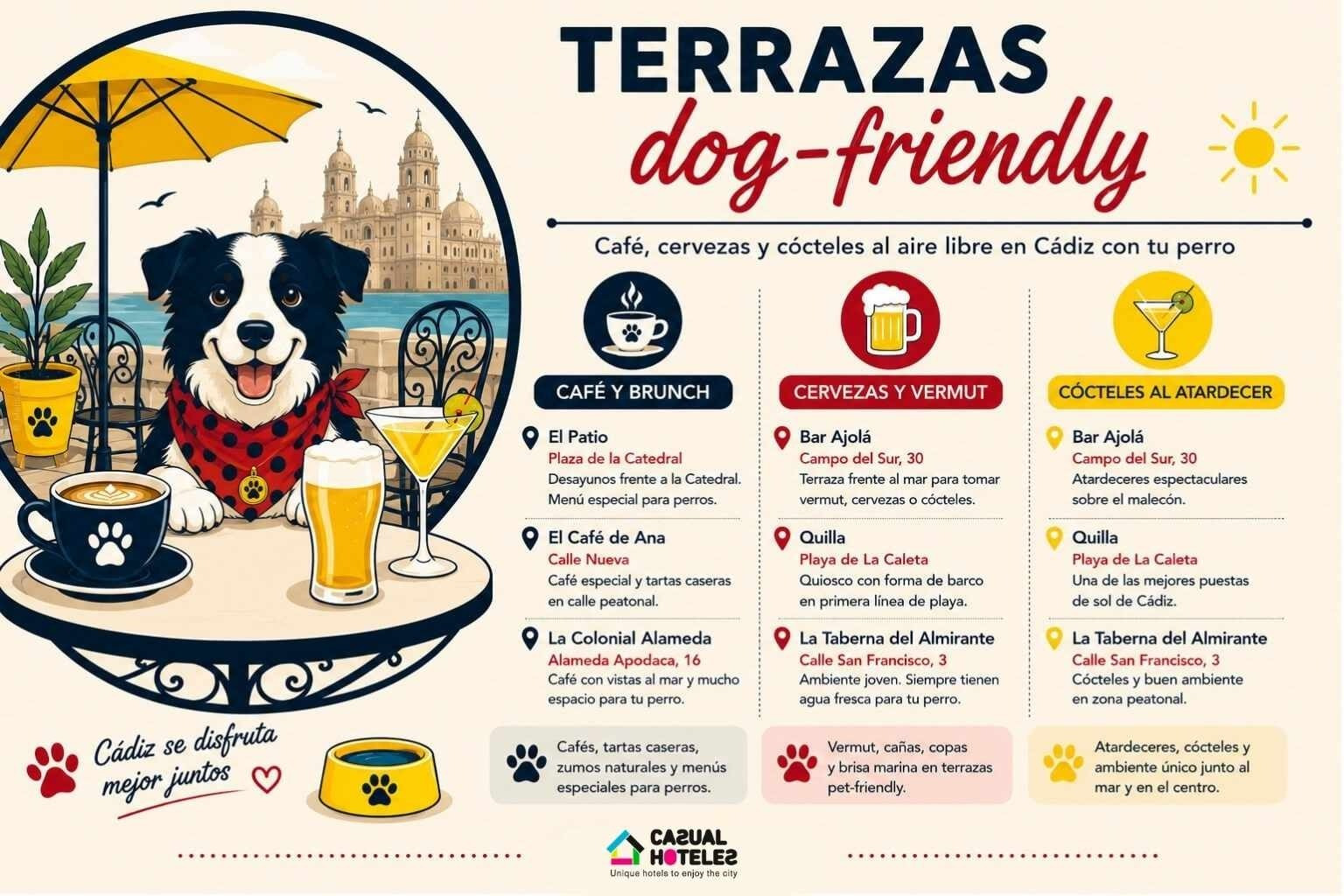 Casco histórico de Cádiz con perro