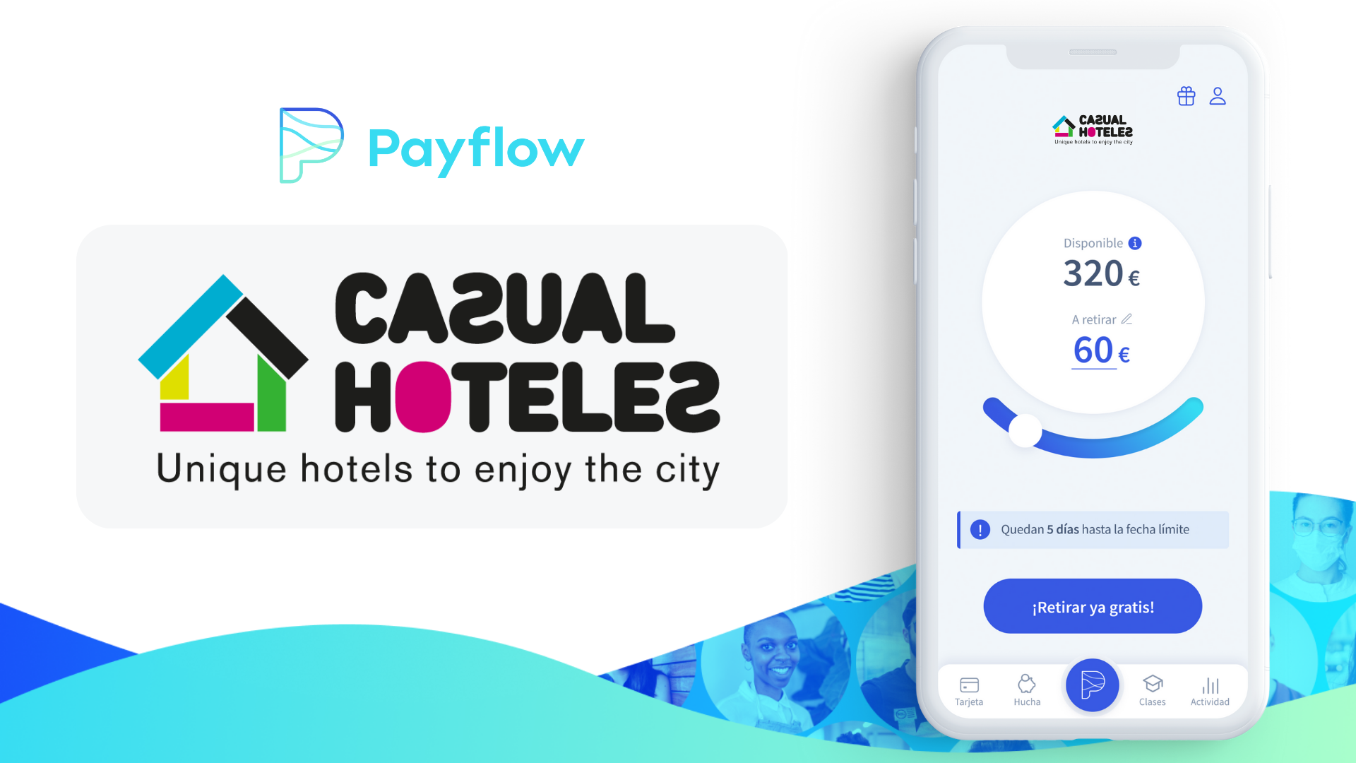 un teléfono inteligente junto a un cartel que dice casual hoteles