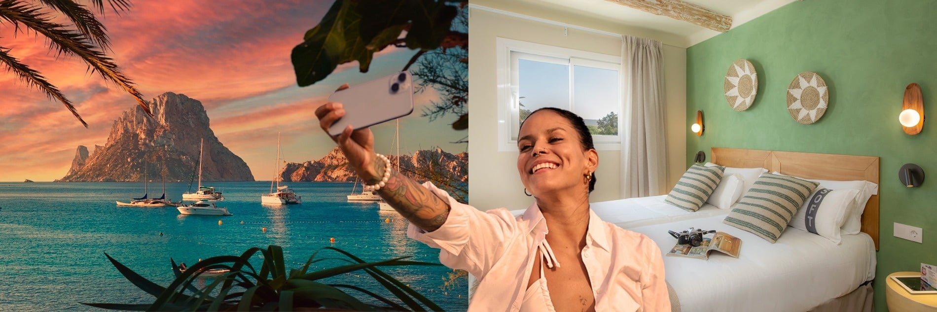 un hombre y una mujer están parados uno al lado del otro y sonriendo