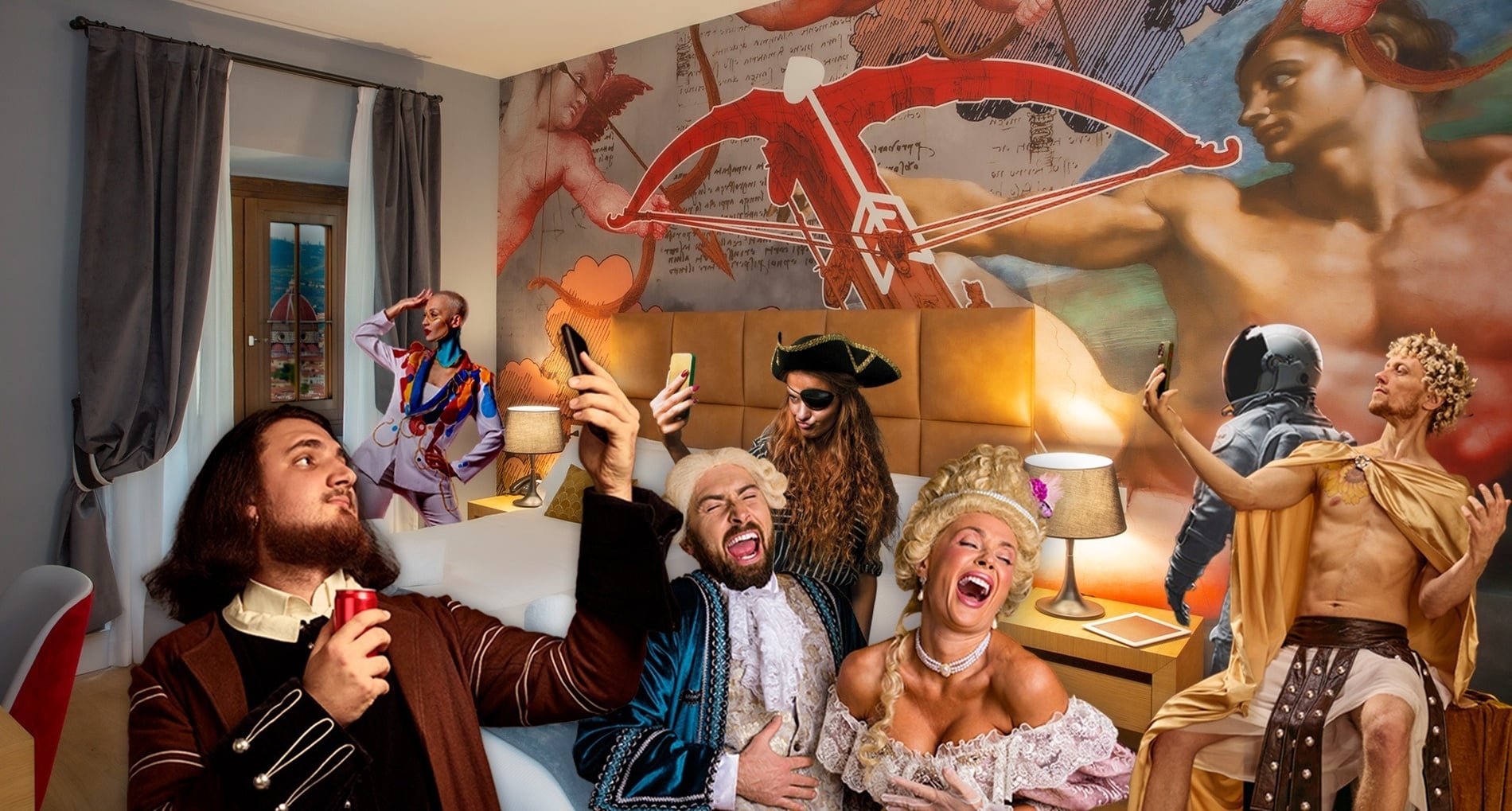 una mujer sostiene un trozo de papel rosa y azul