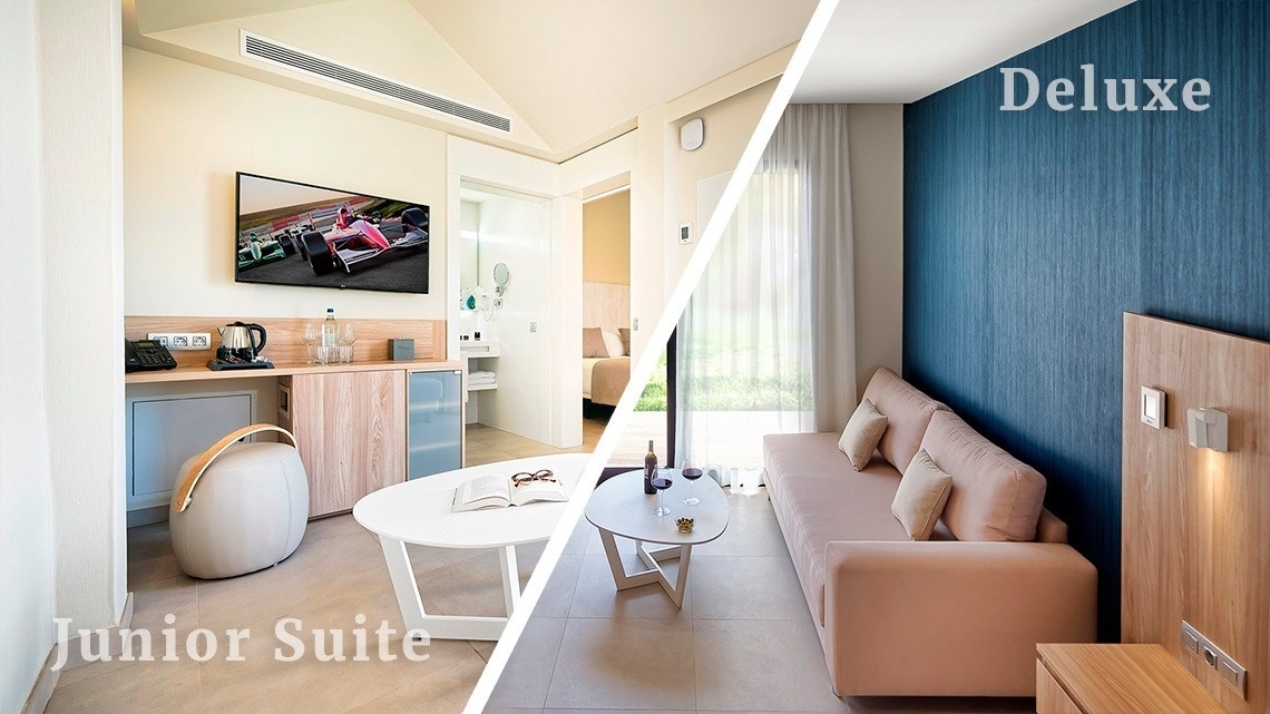 a picture of a junior suite and a picture of a deluxe suite