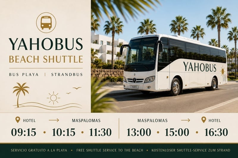 Stuur en dashboard van een bus bij Club Maspalomas