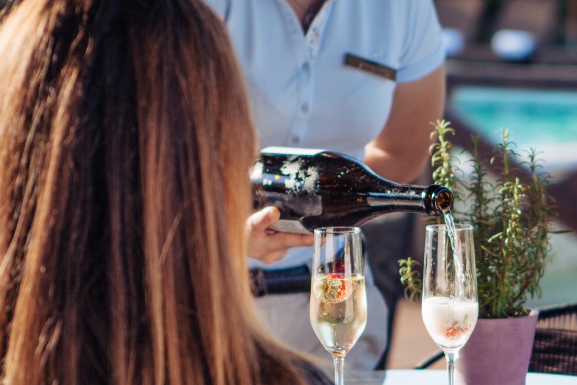a massage table in a room with a large window