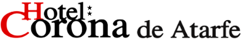 a red and black logo for hotel corona de atarfe