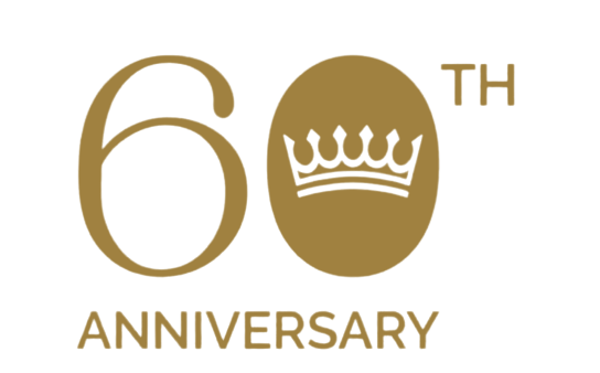 a 60th anniversary logo with a crown on it