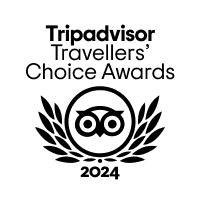 a black and white logo for tripadvisor travellers choice awards .