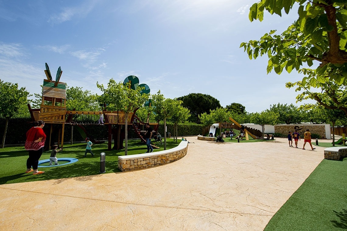 un grupo de niños están jugando en un parque