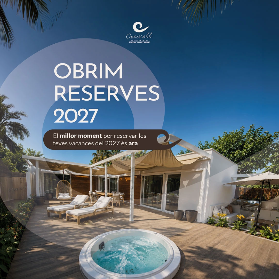 Creixell Camping & Family Resort: luxe bungalow amb jacuzzi i hamaques, resort familiar Creixell